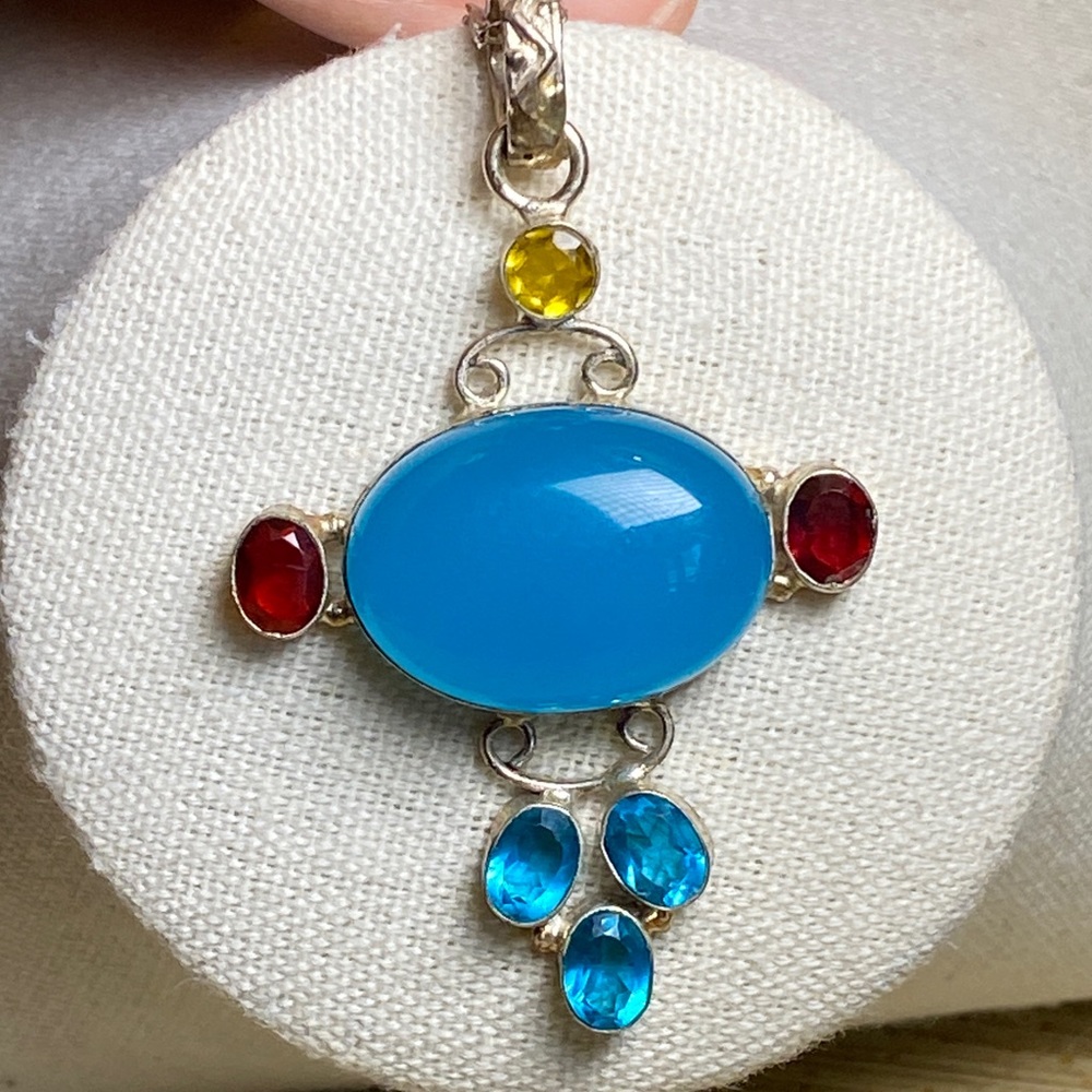 Colourful Mystery Gemstone Pendant Necklace